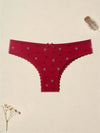 Bow Heart Print Thong 6-Pack