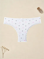 Bow Heart Print Thong 6-Pack