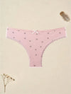 Bow Heart Print Thong 6-Pack