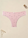 Bow Heart Print Thong 6-Pack
