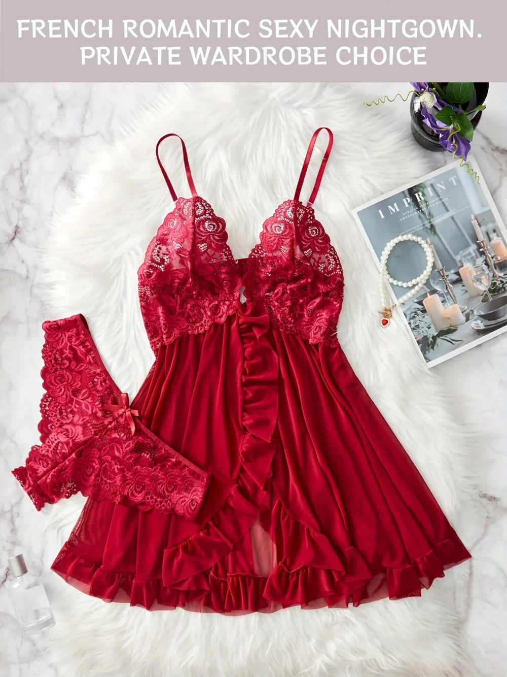 Sexy Lace Chemise Nightgown