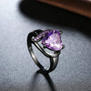 Rotating Heart Zircon Couple Ring Set