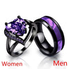 Rotating Heart Zircon Couple Ring Set