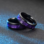 Rotating Heart Zircon Couple Ring Set