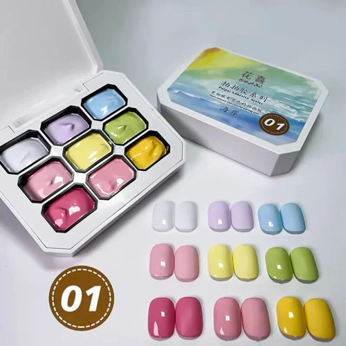 9-Color Gradient Nail Gel Palette