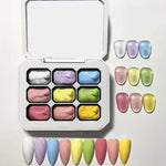 9-Color Gradient Nail Gel Palette