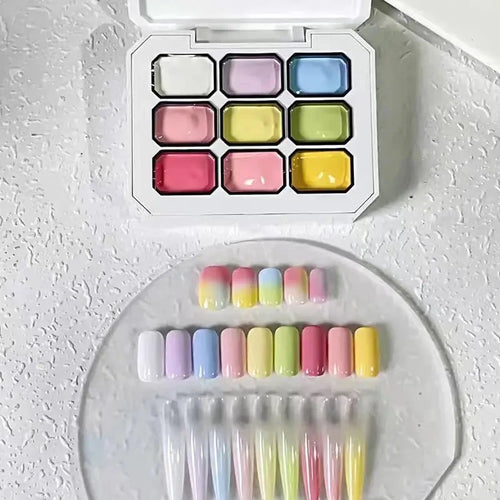 9-Color Gradient Nail Gel Palette