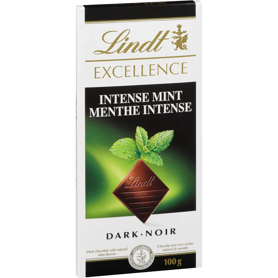 Lindt Excellence Intense Mint Dark Chocolate Bar, 100G/3.5 Oz