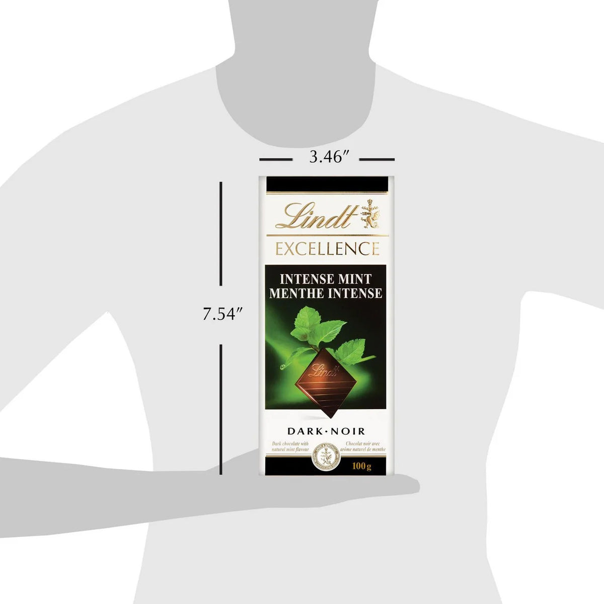 Lindt Excellence Intense Mint Dark Chocolate Bar, 100G/3.5 Oz