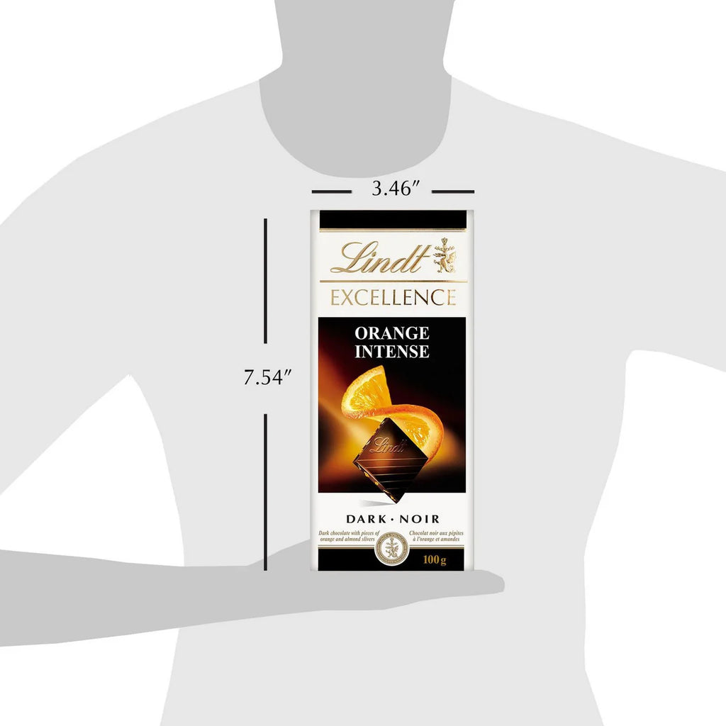 Lindt Excellence Orange Intense Dark Chocolate Bar, 100G/3.5 Oz.